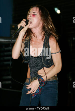 Motion picture actress and musician Juliette Lewis performs in concert with her band Juliette and the Licks at the Culture Room in Fort Lauderdale, Florida on October 30, 2007. (UPI Photo/Michael Bush) Stock Photo