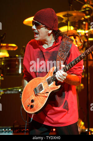 Carlos Santana with Santana performs in concert at the Seminole Hard Rock Hotel and Casino in Hollywood, Florida on April 30, 2008. (UPI Photo/Michael Bush) Stock Photo