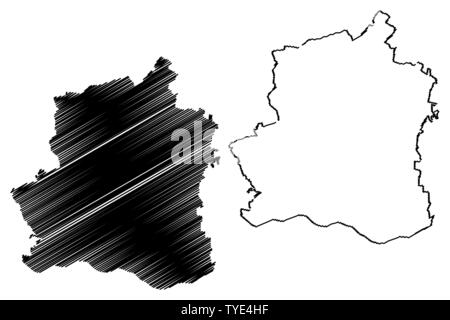 Teleorman County (Administrative divisions of Romania, Sud - Muntenia development region) map vector illustration, scribble sketch Teleorman map Stock Vector