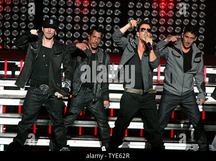 New Kids on the Block perform in concert at the Fillmore Miami Beach at the Jackie Gleason Theater in Miami Beach on May 13, 2010. UPI/Michael Bush Stock Photo