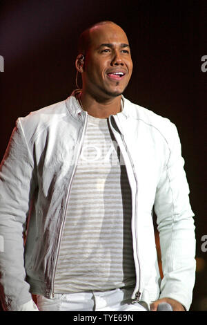 Anthony 'Romeo' Santos lead singer of Aventura performs at the Seminole Hard Rock Hotel and Casino in Hollywood, Florida on July 6, 2010. UPI/Michael Bush Stock Photo