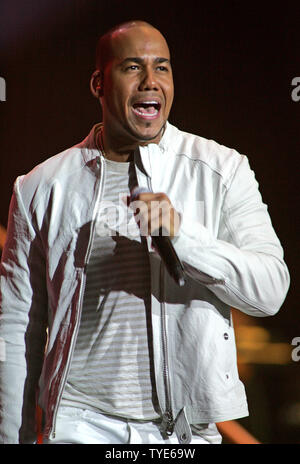 Anthony 'Romeo' Santos lead singer of Aventura performs at the Seminole Hard Rock Hotel and Casino in Hollywood, Florida on July 6, 2010. UPI/Michael Bush Stock Photo