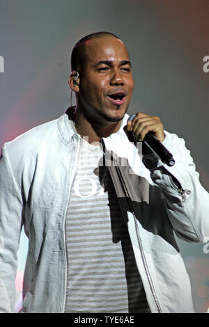 Anthony 'Romeo' Santos lead singer of Aventura performs at the Seminole Hard Rock Hotel and Casino in Hollywood, Florida on July 6, 2010. UPI/Michael Bush Stock Photo