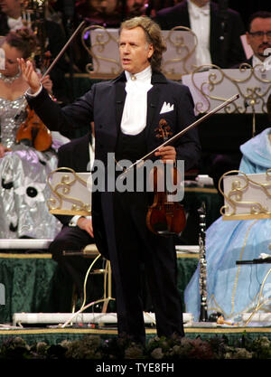 Andre Rieu performs with his Johann Strauss Orchestra during the ...
