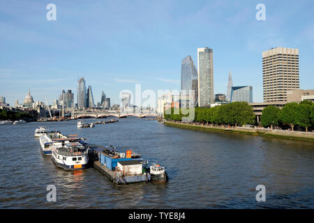 A view of London skyline from Waterloo bridge Stock Photo