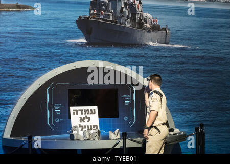 Jerusalem, Israel. 26th June, 2019. 'Our IDF' exhibition opens at the First Station in Jerusalem featuring armored combat vehicles, an F16 fighter jet, an audio video presentation and combat simulators based on virtual reality. The conscription based IDF, considered in Israel the 'people's army', opens its doors to the public free of charge fulfilling its role in creating a close bond with the public. Credit: Nir Alon/Alamy Live News. Stock Photo