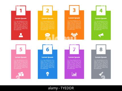 Infographic design business concept vector illustration with 8 steps or options or processes represent work flow or diagram Stock Vector