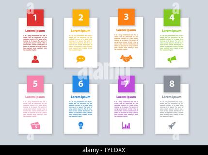 Infographic design business concept vector illustration with 8 steps or options or processes represent work flow or diagram Stock Vector