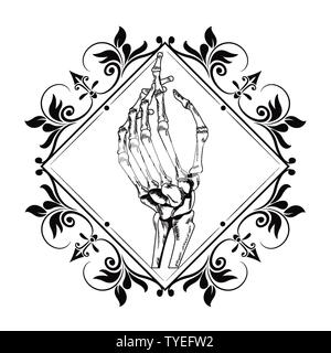 skeleton hand drawn tattoo icon Stock Vector Image & Art - Alamy