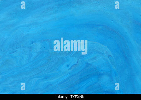 photography of abstract marbleized effect background. Blue colors. Beautiful paint Stock Photo