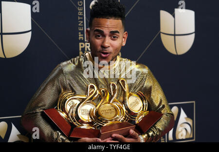 Ozuna wins nine awards at the 2019 Premio Lo Nuestro a La Musica Latina award show held at the American Airlines Arena in Miami, Florida,  February 21, 2019. Photo by Gary I Rothstein/UPI Stock Photo