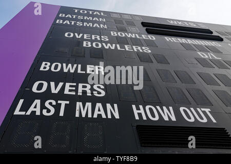 A view of the scoreboard ahead of Hampshire CCC vs Essex CCC ...