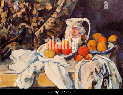 Paul Cézanne - Still Life With Curtain Flowered Pitcher 1895 Stock ...