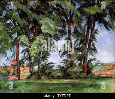 Paul Cézanne - Tall Trees Jas De Bouffan 1887 Stock Photo