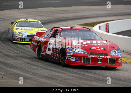 Dale Earnhardt Jr. drives the Budweiser Chevrolet  through turn four in the Subway 500 NASCAR race at Martinsville Speedway in Martinsville, Virginia on October 22, 2006. (UPI Photo/Nell Redmond) Stock Photo