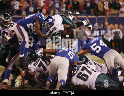 Philadelphia Eagles' Brian Westbrook (36) leaps into the end zone