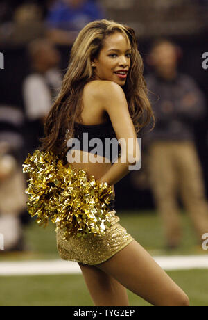 New Orleans Saints cheerleaders perform in the first half of an NFL