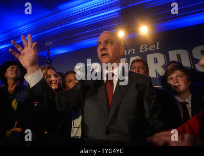 Louisiana Democratic gubernatorial candidate John Bel Edwards speaks to supporters election night at the Hotel Monteleone in New Orleans November 21, 2015.  Photo by Veronica Dominach/UPI Stock Photo