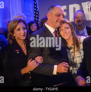 Louisiana Democratic gubernatorial candidate John Bel Edwards speaks to supporters election night at the Hotel Monteleone in New Orleans November 21, 2015.  Photo by Veronica Dominach/UPI Stock Photo