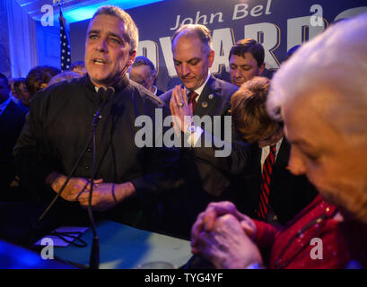 Louisiana Democratic gubernatorial candidate John Bel Edwards speaks to supporters election night at the Hotel Monteleone in New Orleans November 21, 2015.  Photo by Veronica Dominach/UPI Stock Photo