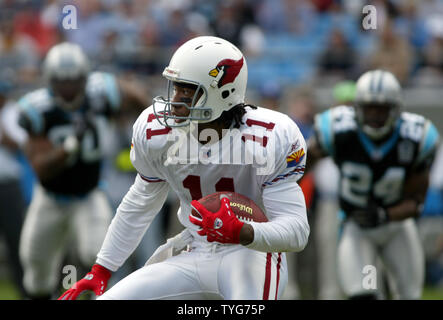 Arizona Cardinals wide receiver Larry Fitzgerald looks for room to