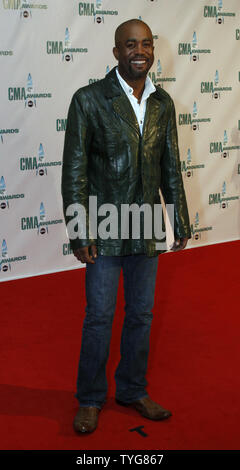 Darius Rucker, lead singer of Hootie and the Blowfish, arrives on the red carpet at the 42nd annual Country Music Association (CMA) awards in Nashville, Tennessee on November 12, 2008. (UPI Photo/Frederick Breedon IV) Stock Photo
