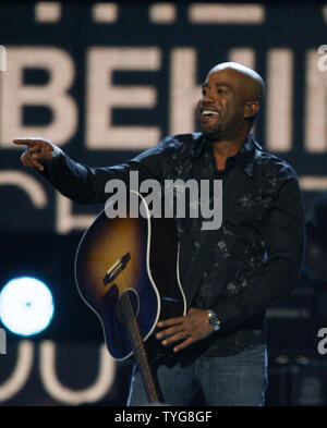 Darius Rucker, lead singer of Hootie and the Blowfish, performs at the 42nd annual Country Music Association (CMA) awards in Nashville, Tennessee on November 12, 2008. (UPI Photo/John Sommers II) Stock Photo