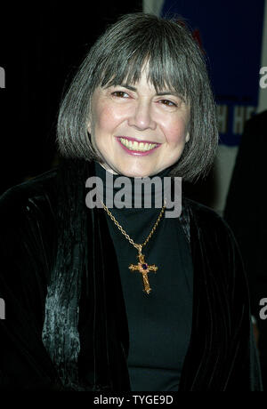 Anne Rice signs copies of her new book 'Blood Canticle' at Barnes & Noble in New York on October 30, 2003.   (UPI/LAURA CAVANAUGH Stock Photo