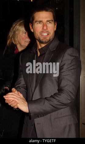 Actor Tom Cruise poses for the media at the Dec. 2, 2003 New York premiere of his new film 'The Last Samurai.'   (UPI Photos/Ezio Petersen) Stock Photo