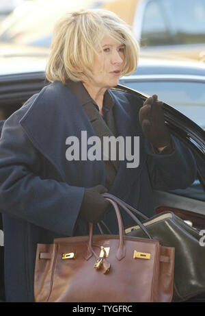 Martha Stewart  arrives at Federal Court in New York on Jan. 20, 2004 for jury selection in her trial for improper disposal of her ImClone stocks. (UPI/Ezio Petersen) Stock Photo