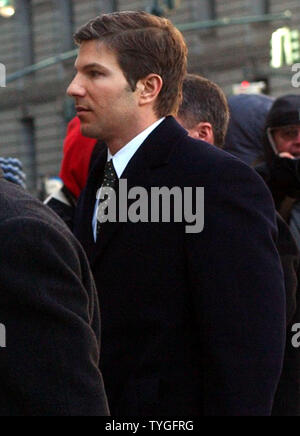 Peter Bacanovic, former Merrill Lynch broker who assisted Martha Stewart in selling her shares of ImClone stocks, arrives at Federal Court in New York on Jan. 20, 2004 for jury selection in their trials. (UPI/Ezio Petersen) Stock Photo