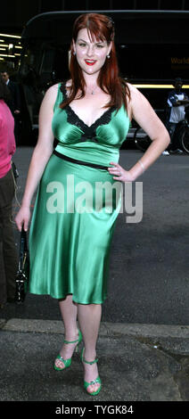 Cast of 'Less Than Perfect' Sara Rue poses for pictures at the ABC Up-Fronts at Cipriani in New York on May 18, 2004.   (UPI Photo/Laura Cavanaugh) Stock Photo