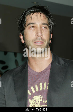 David Schwimmer poses for pictures at the New York Premiere of HBO's new show 'Entourage' at the Loews E-Walk Theater in Times Square in New York on June 30, 2004.   (UPI Photo/Laura Cavanaugh) Stock Photo