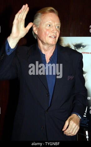 Actor Jon Voight poses at the July 19, 2004 New York world premiere of his new film 'The Manchurian Candidate' which stars Denzel Washington and Meryl Streep. (UPI Photo/Ezio Petersen) Stock Photo