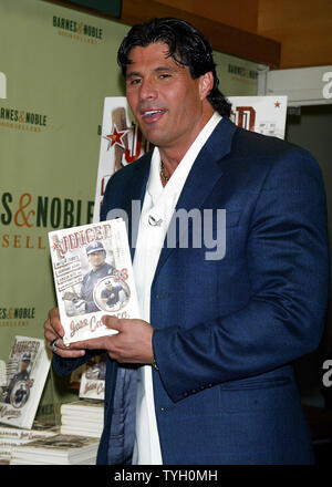 Jose Canseco signs copies of his new book Juiced at Barnes & Noble in New  York on February 23, 2005. (UPI Photo/Laura Cavanaugh Stock Photo - Alamy