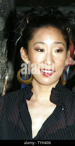 Actress Sandra Oh cast member of the tv series 'Grey's Anatomy' attends the 2005 ABC tv Upfronts held on May 17, 2005 at New York's Lincoln Center.  (UPI Photo/Ezio Petersen) Stock Photo