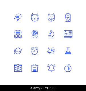 Education - modern line design style icons set Stock Vector