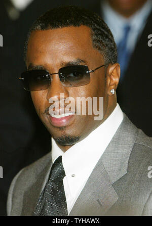 Music mogul Sean 'Diddy' Combs attends opening night of the play 'The Color Purple' which Oprah Winfrey helped produce at the Broadway Theatre on December 1, 2005 in New York City. (UPI Photo/Monika Graff) Stock Photo