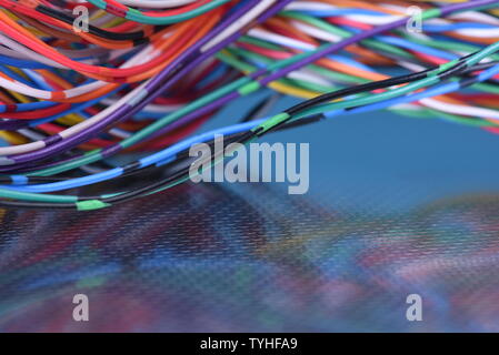 Colorful electrical cables Stock Photo