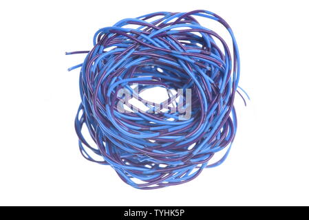 Tangled wire isolated on white background Stock Photo
