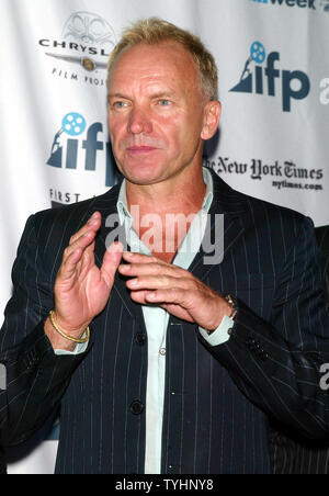 Sting arrives for the premiere of 'A Guide to Recognizing Your Saints' at Chelsea West Cinemas in New York on September 18, 2006.  (UPI Photo/Laura Cavanaugh) Stock Photo