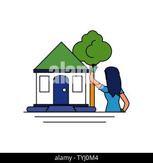 Avatar woman design, Sustainability eco friendly green recycle ecology renewable and solution theme Vector illustration Stock Vector