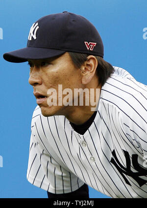 New York Yankees Derek Jeter wears a hat with the Virginia Tech Logo before  the game with the Boston Red Sox at Yankees Stadium in New York City on May  23, 2007. (