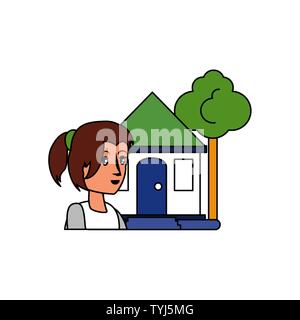 Avatar woman design, Sustainability eco friendly green recycle ecology renewable and solution theme Vector illustration Stock Vector