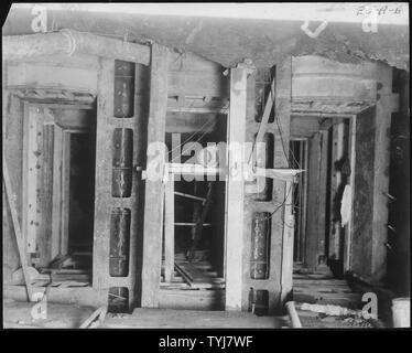 Roosevelt Dam. Downstream side of sluice gates. (Flashlight).; Scope and content:  Photograph from Volume One of a series of photo albums documenting the construction of Roosevelt Dam, Stewart Dam, and other related work on the Salt River Project in Arizona. Stock Photo