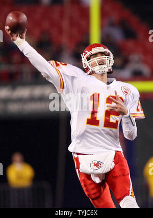 Kansas City Chiefs starting quarterback Brodie Croyle releases a