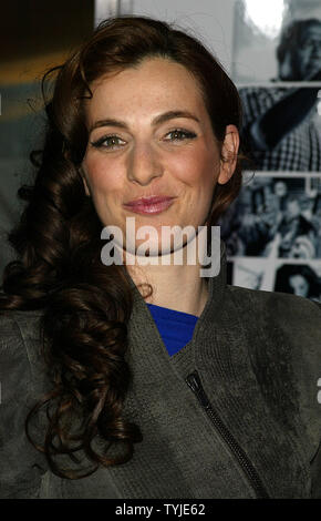 Ayelet Zurer arrives for the premiere of 'Vantage Point' at the AMC Lincoln Square Theater in New York on February 20, 2008.   (UPI Photo/Laura Cavanaugh) Stock Photo