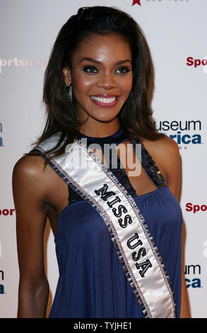 Miss USA, Crystle Stewart, arrives on the red carpet at the Sports Museum of America opening night gala in New York City on May 6, 2008.    (UPI Photo/John Angelillo)   . Stock Photo