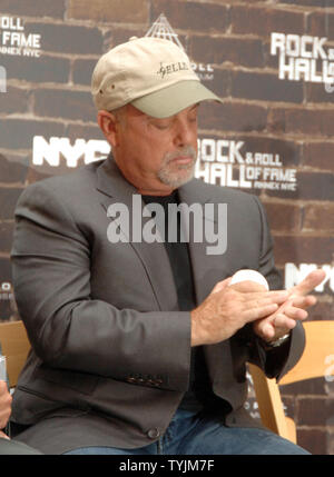 Rock and Roll Hall of Fame inductee Billy Joel attends a press conference to announce plans for an annex to the Rock and Roll Hall of Fame to be built in New York City, on August 13, 2008. The New York annex will open in November 2008. (UPI Photo/Ezio Petersen) Stock Photo