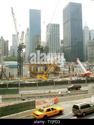 Construction continues at Ground Zero where the World Trade